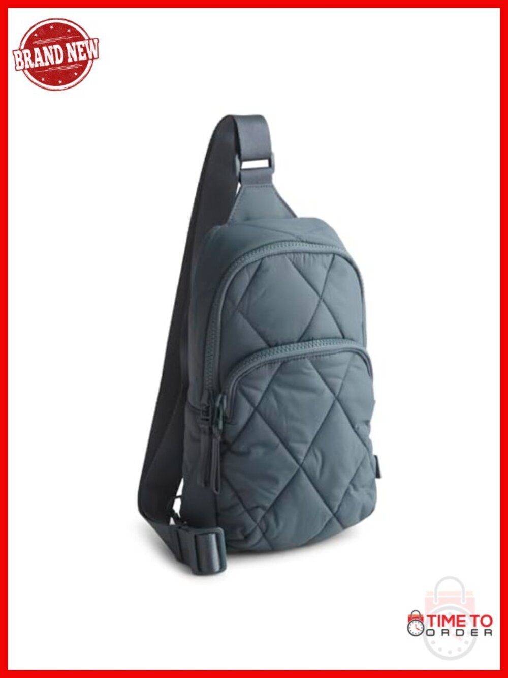 Featherweight Diamond-Quilted Water-Resistant Nylon Sling Backpack Crossbody